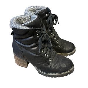 Carlos by Carlos Santana Chunky Black Heeled Boots Women’s Size 5.5